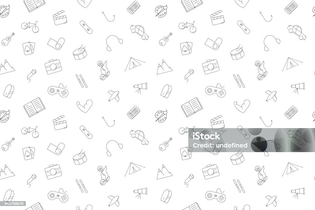 Vector hobby pattern. Hobby seamless background Abstract stock vector