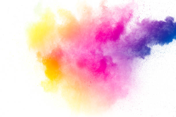 istock Abstract multi color powder explosion on white background.  Freeze motion of color dust  particles splashing. Painted Holi in festival 943761646