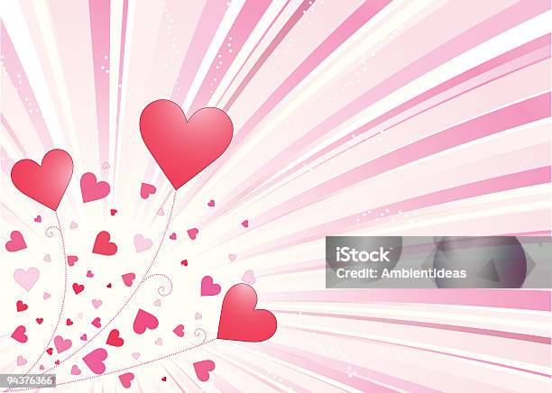 Red Hearts Bursting With Pinks Rays Stock Illustration - Download Image ...