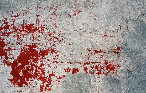 bloody parede ii - spotted paint red wall - fotografias e filmes do acervo