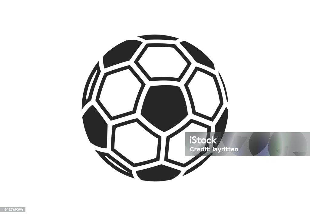 Icône de football soccer ball isolé sur fond blanc. - clipart vectoriel de Ballon de football libre de droits