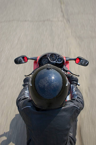 Motorcyclist on bike