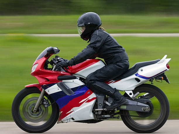 biker wearing a safety jacket
