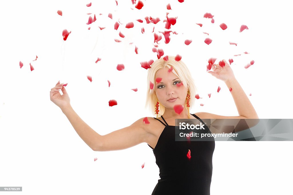 Lady in petals girl in roses petals Adult Stock Photo