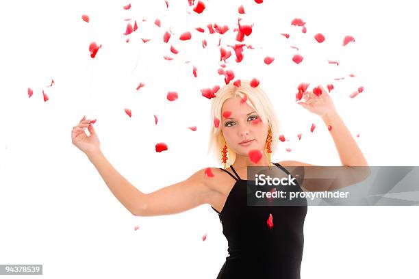 Lady In Petals Stock Photo - Download Image Now - Adult, Autumn, Beautiful People