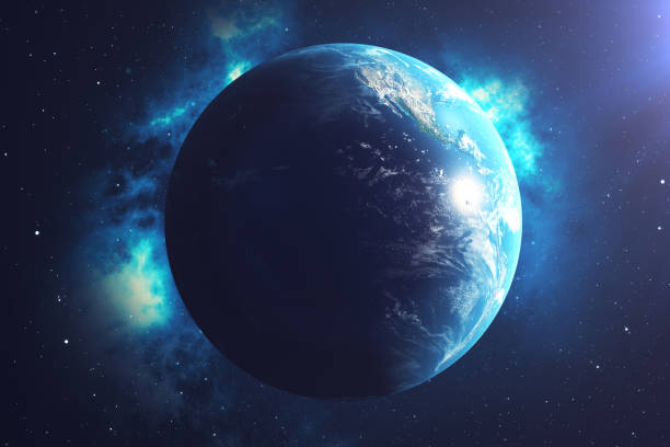 istock 3D Rendering World Globe. Earth Globe with Backdrop Stars and Nebula. Earth, Galaxy and Sun From Space. Blue Sunrise. Elements of this image furnished by NASA. 943787096