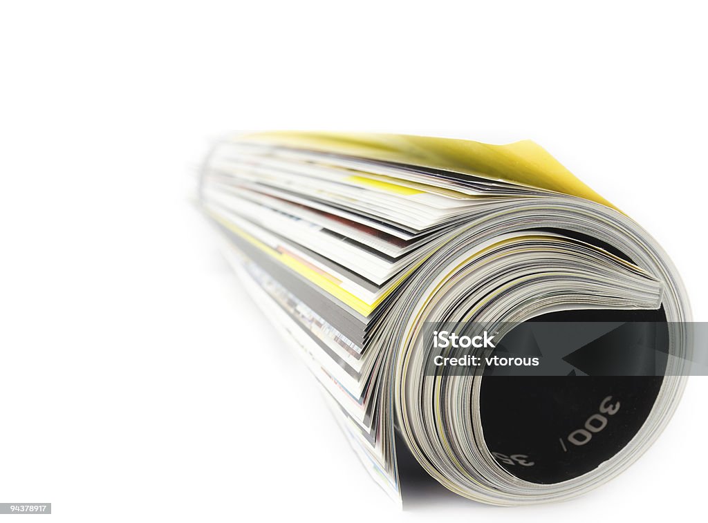 Rolled magazine  Color Image Stock Photo