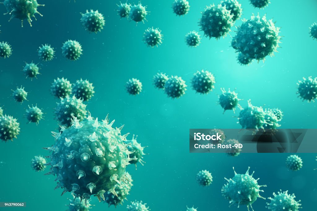 Viral hepatitis infection causing chronic liver disease. Hepatitis viruses. Influenza Virus H1N1. Swine Flu, cell infect organism. Virus abstract background. 3d illustration. Viral hepatitis infection causing chronic liver disease. Hepatitis viruses. Influenza Virus H1N1. Swine Flu, cell infect organism. Virus abstract background. 3d illustration Virus Stock Photo