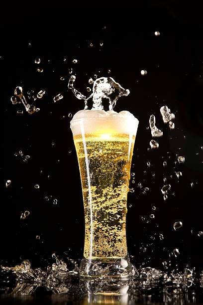 istock Beer glass with water splashes 94379019