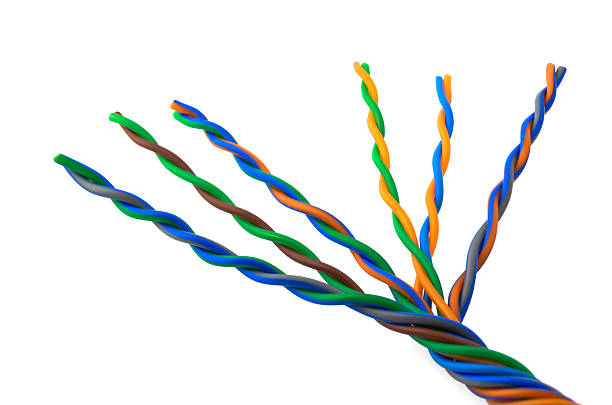 Colored wires stock photo