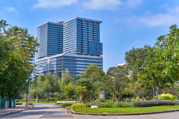 istock Skyline view from Lumpini park, Bangkok, Thailand 943807354