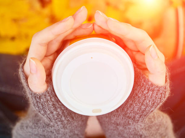 istock Woman hands with Hot drink in paper cup 943808420