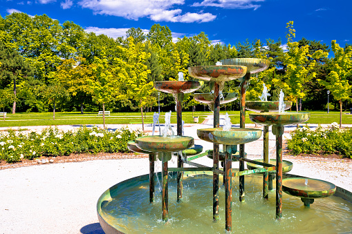 Tivoli park and fountain in Ljubljana, capital of Slovenia