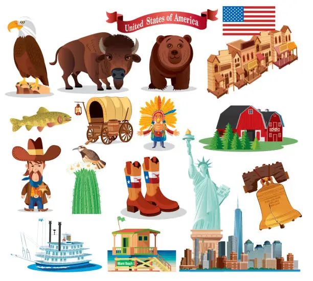 Vector illustration of USA Symbols