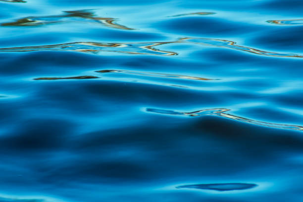 istock Blurred sea water texture close up - blue background 943827224