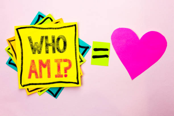 istock Text sign showing Who Am I Question. Conceptual photo Question Asked Identity Thinking Doubt Psycology Mystery written on Stacked Sticky Note Papers on the plain background with Heart next to it. 943827692