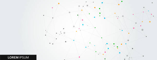 istock Abstract polygonal horisontal background with abstract connecting dots and lines 943847910
