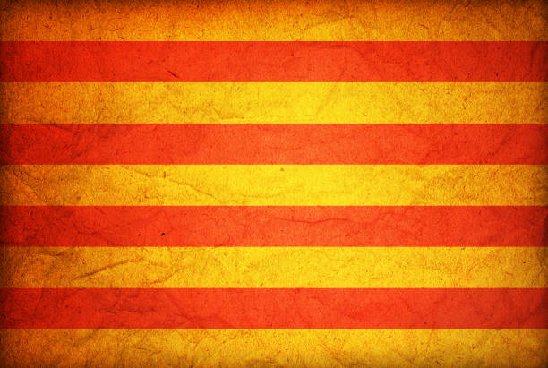 vintage symbol of catalonia some very old vintageflag of catalonia catalonia stock pictures, royalty-free photos & images
