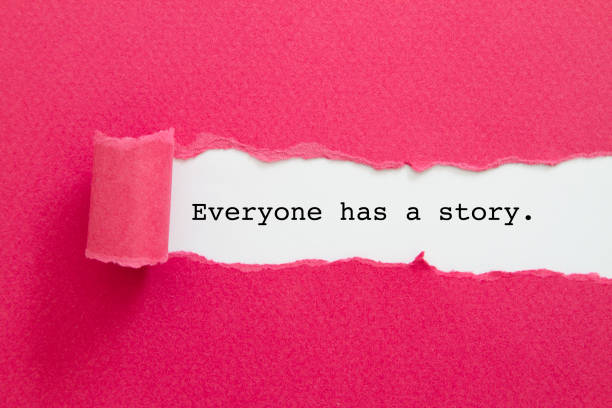 Everyone has a story Everyone has a story word written under torn paper. storytelling stock pictures, royalty-free photos & images