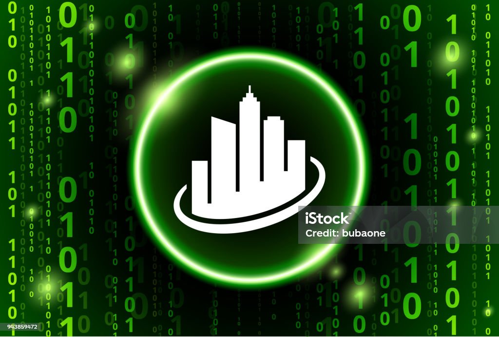 Cityscape Buildings Binary Code Vector Pattern Background Stock ...