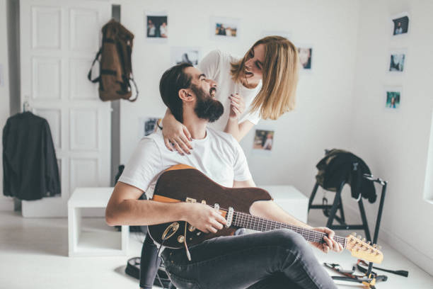 istock Musicians couple in studio 943862514