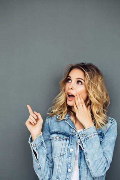 istock Beautiful woman wearing jeans jacket 943866028