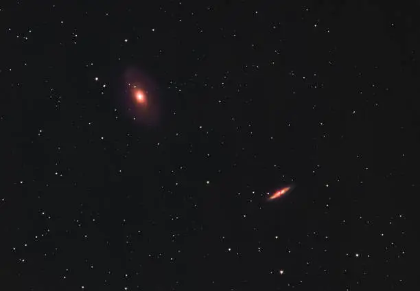 The Cigar and Bode's Galaxy in the constellation Ursa Major as seen from Mannheim in Germany.