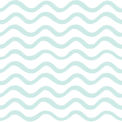 Abstract wave seamless pattern. Stylish geometric background. Wavy line ornamental wallpaper.  Water wave line stripe texture