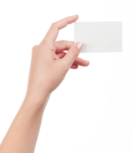 istock Woman Hand holding an empty business card 943874314