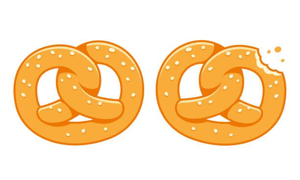 bildbanksillustrationer, clip art samt tecknat material och ikoner med mjuk kringla illustration - pretzel