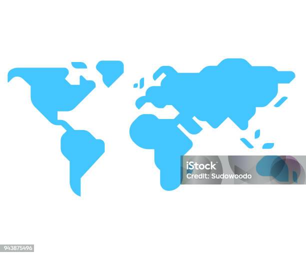 Mappa Del Mondo In Stile Minimale - Immagini vettoriali stock e altre immagini di Planisfero - Planisfero, Semplicità, Stile minimalista