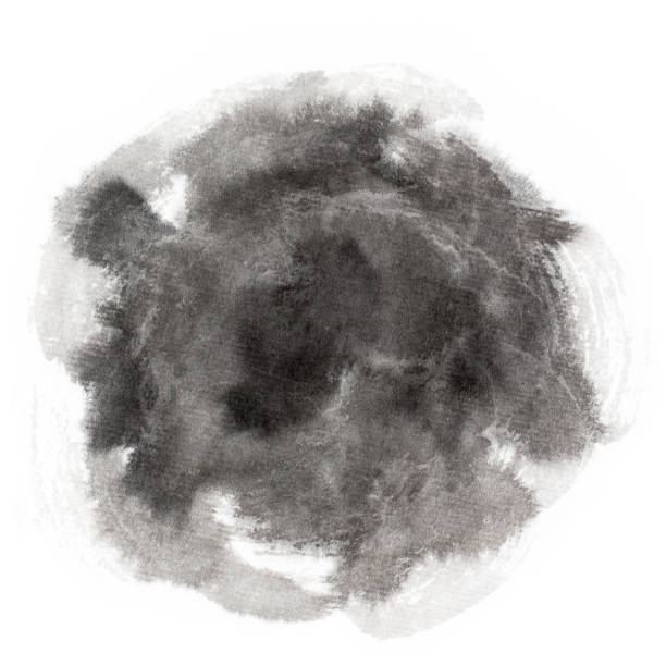 istock Handmade  circle drawing ink black brush sketch on isolated white 943884994