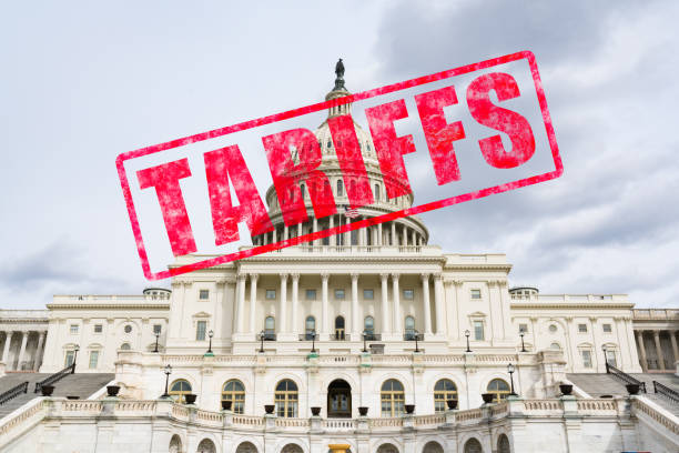 Tariff Stamp on United States Capitol Tariff stamp effect on United States Capitol Building tariff stock pictures, royalty-free photos & images