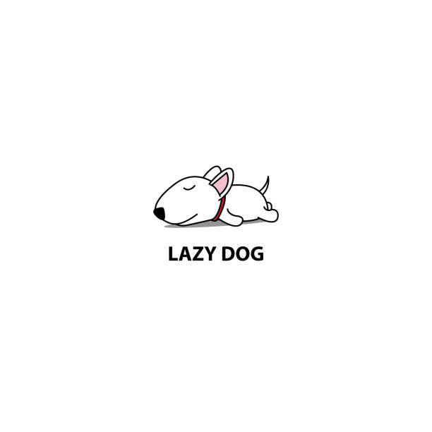 Lazy dog, cute bull terrier puppy sleeping icon, logo design, vector illustration Lazy dog, cute bull terrier puppy sleeping icon, logo design, vector illustration bull terrier stock illustrations
