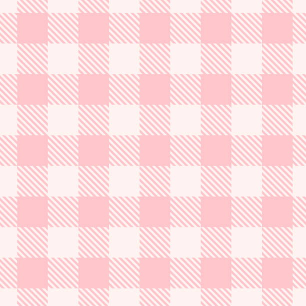 ピンク ギンガム チェック �パターン。ベクターのシームレスなテクスチャです。 - plaid点のイラスト素材／クリップアート素材／マンガ素材／アイコン素材