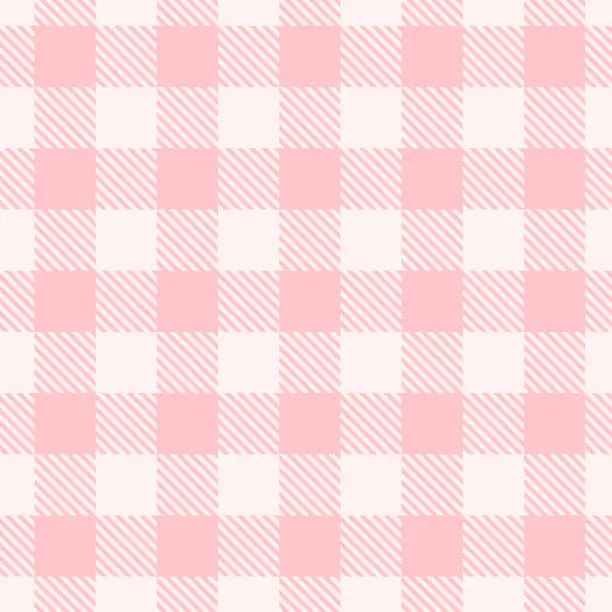 Vector illustration of Pink gingham pattern. Vector seamless texture.