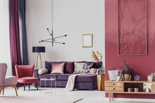 istock Red cozy living room 943903012