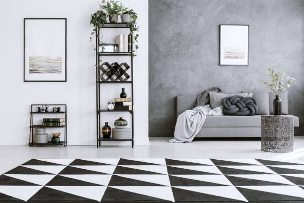 istock Black and white living room 943903458