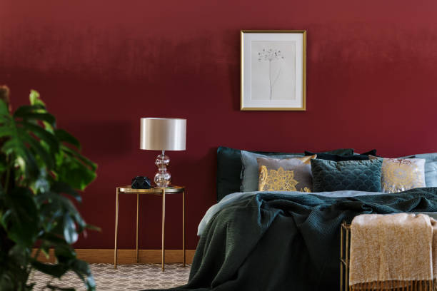 istock Luxurious bedroom interior with poster 943910344
