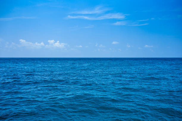 mar blu - horizon over water horizontal surface level viewpoint foto e immagini stock