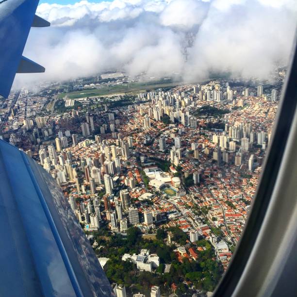 istock Sao Paulo skyline view from a plane. 943917568