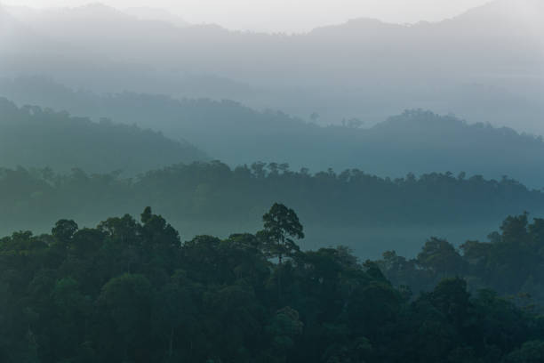 istock Sunrise behind mountains Loei province, Thailand 943918036
