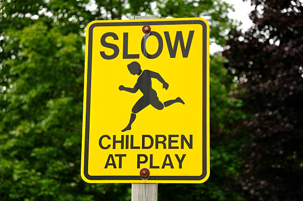 istock Slow Children At Play Traffic Sign 94392166