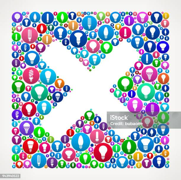 X Marks Light Bulbs Ideas Vector Icon Pattern Stock Illustration - Download Image Now - Blue, Cancel Icon, Circle