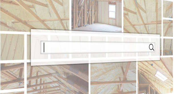열과 hidro 절연 제 벽 절연 제 건축 새로운 주거 가정. 사진 콜라주 데이트 서비스의 개념 - insulation roof attic home improvement 뉴스 사진 이미지