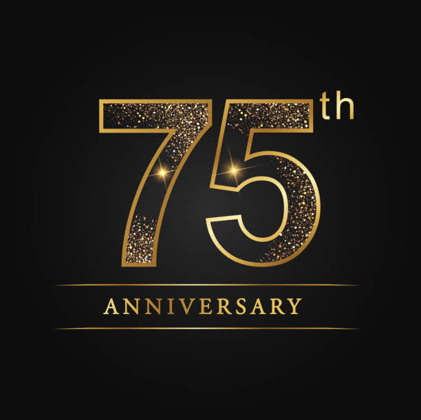 75 years luxury anniversary anniversary,aniversary, 75 years anniversary celebration logotype. 75th anniversary logo. 75th anniversary stock illustrations