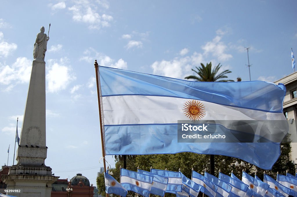 Argentinian flag Argentinian flag in Plaza de Mayo Argentina Stock Photo