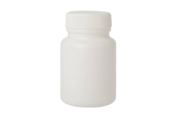 istock Medical drug plastic container. White pill bottle isolated on white background 943960092