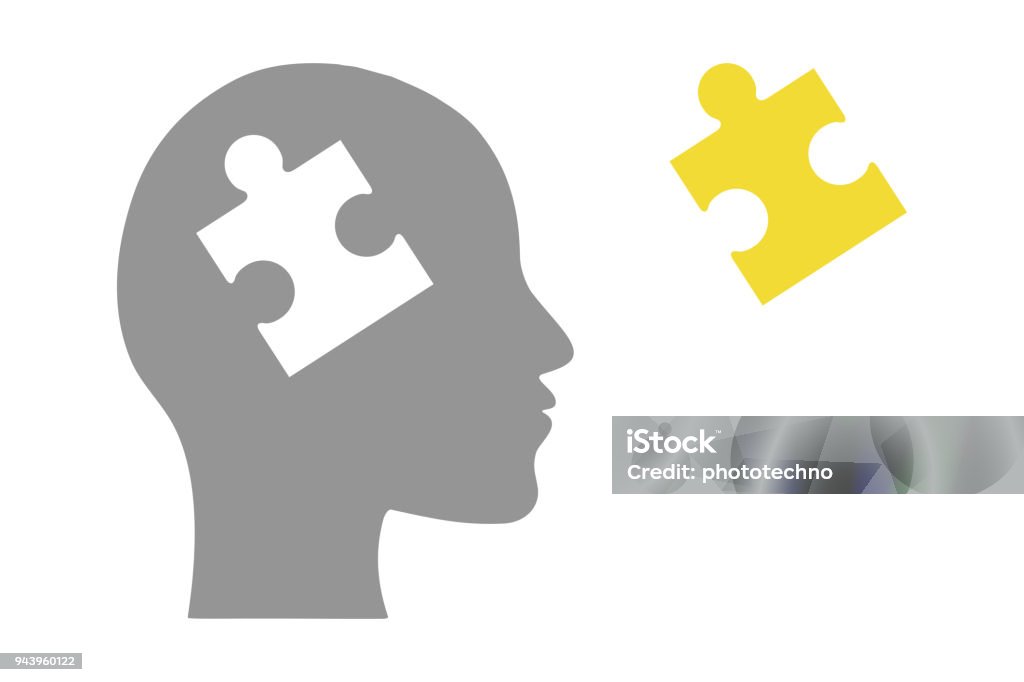 Human head of puzzle Icon Symbol stock vector