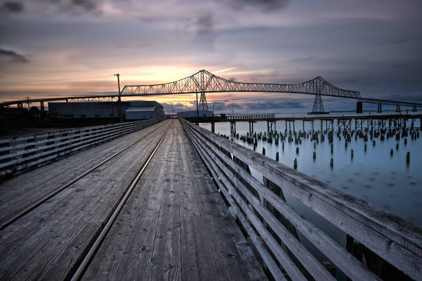 istock Wooden walking path in Astoria, Oregon. 943960654